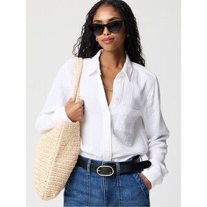 J. Crew Lavender Cotton Coastal Double Gauze Button Up Shirt Breathable Dockside